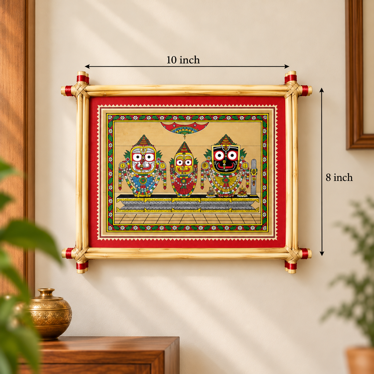 Divine Trinity Lord Jagannath, Balabhadra & Subhadra Royal Pattachitra Art – Pattachitra Wall Hanging