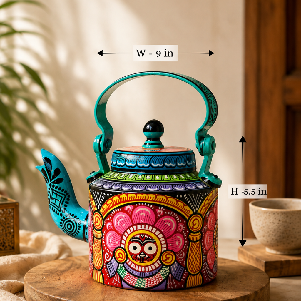 Hand-painted Kettle - Jagannath Blue