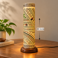 Palm Leaf Cylindrical Lamp Stand - Spiral