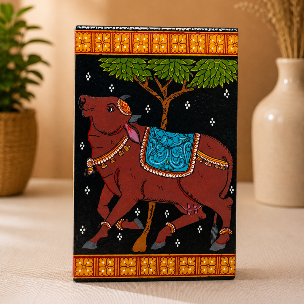 Pattachitra Cow Pen Stand