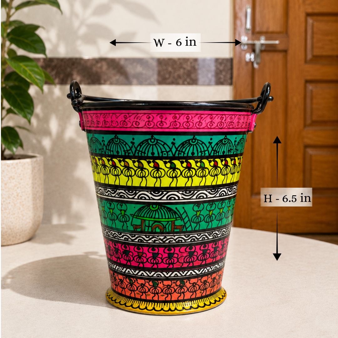 Hand-painted Bucket - Multicolor