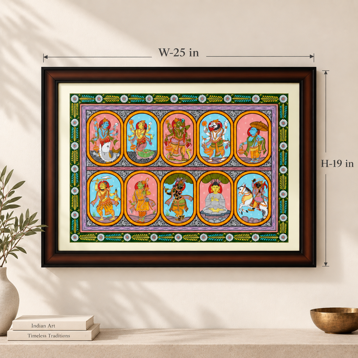 Dashavatara Pattachitra Painting – The Ten Avatars of Lord Vishnu