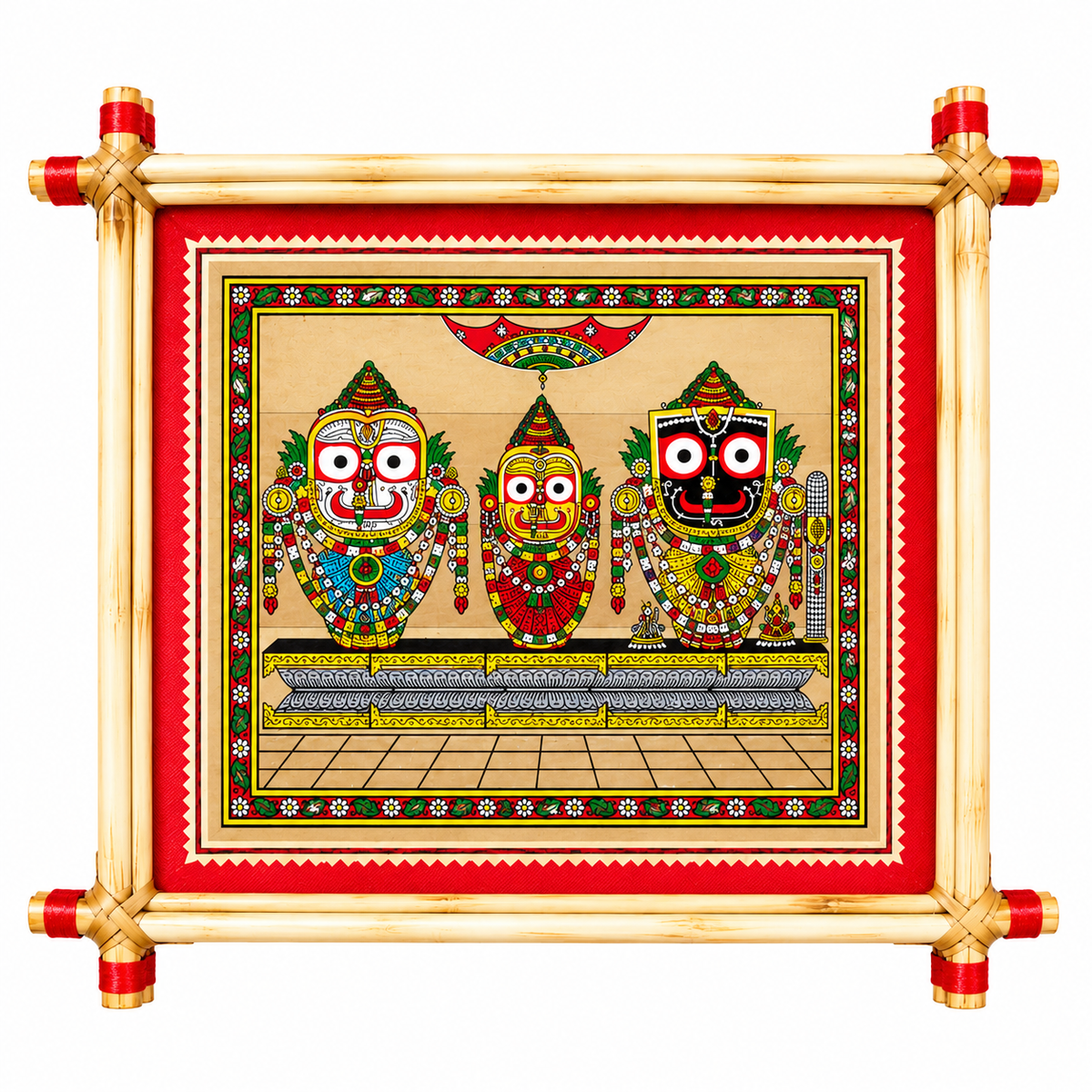Divine Trinity Lord Jagannath, Balabhadra & Subhadra Royal Pattachitra Art – Pattachitra Wall Hanging