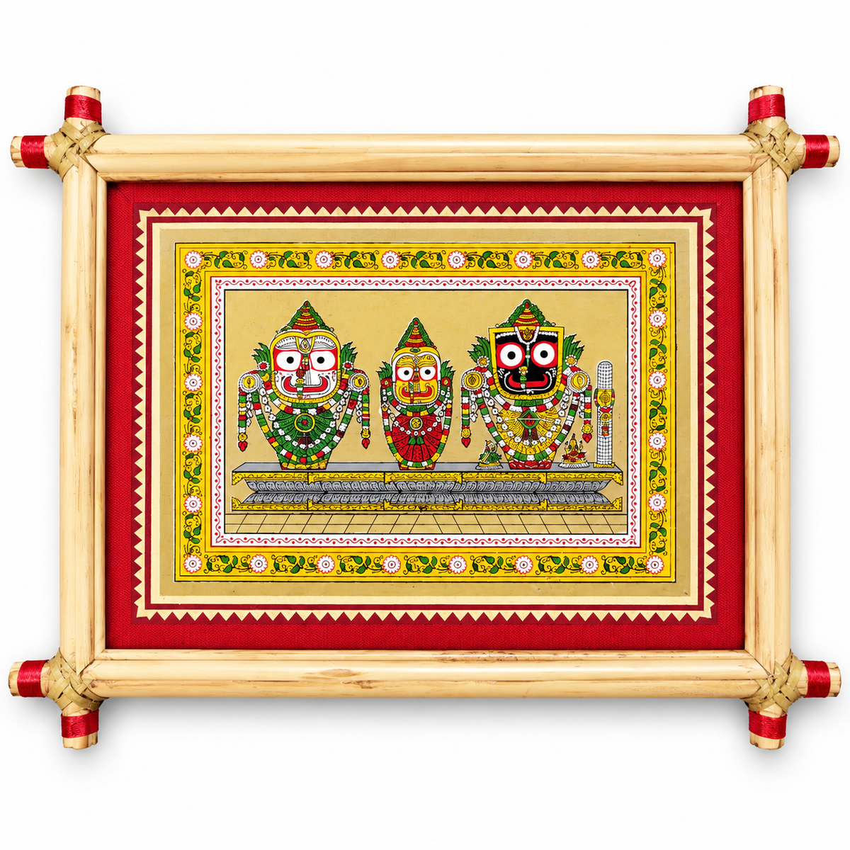 Divine Trinity Lord Jagannath, Balabhadra & Subhadra Royal Pattachitra Art – Pattachitra Wall Hanging