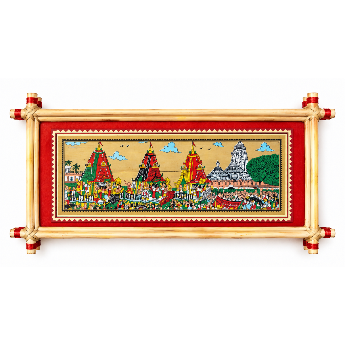 Lord Jagannath Rath Yatra Procession Traditional Odisha Pattachitra Folk Art – Pattachitra Wall Hanging