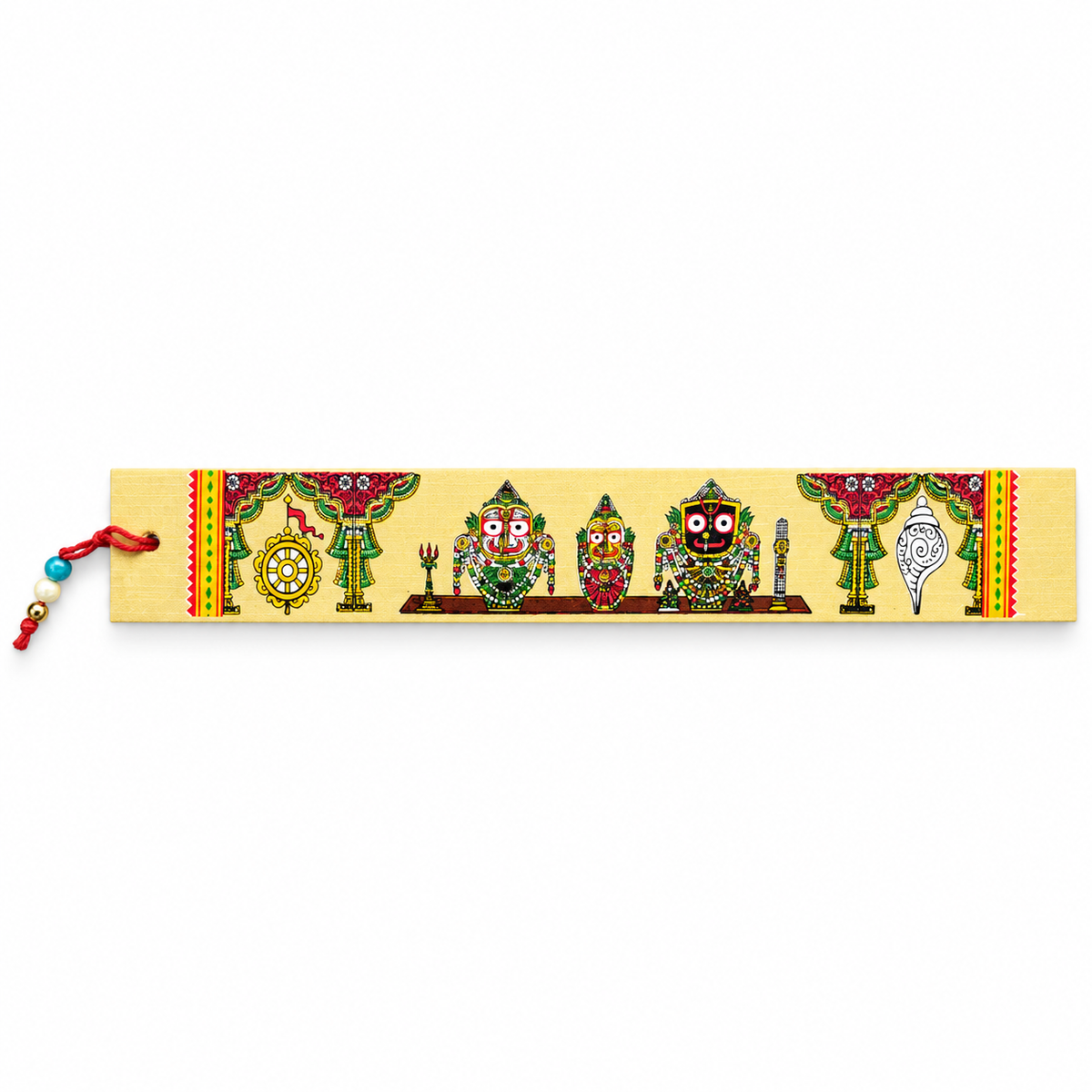 Lord Jagannath, Balabhadra & Subhadra Traditional Odisha Pattachitra Bookmark Art