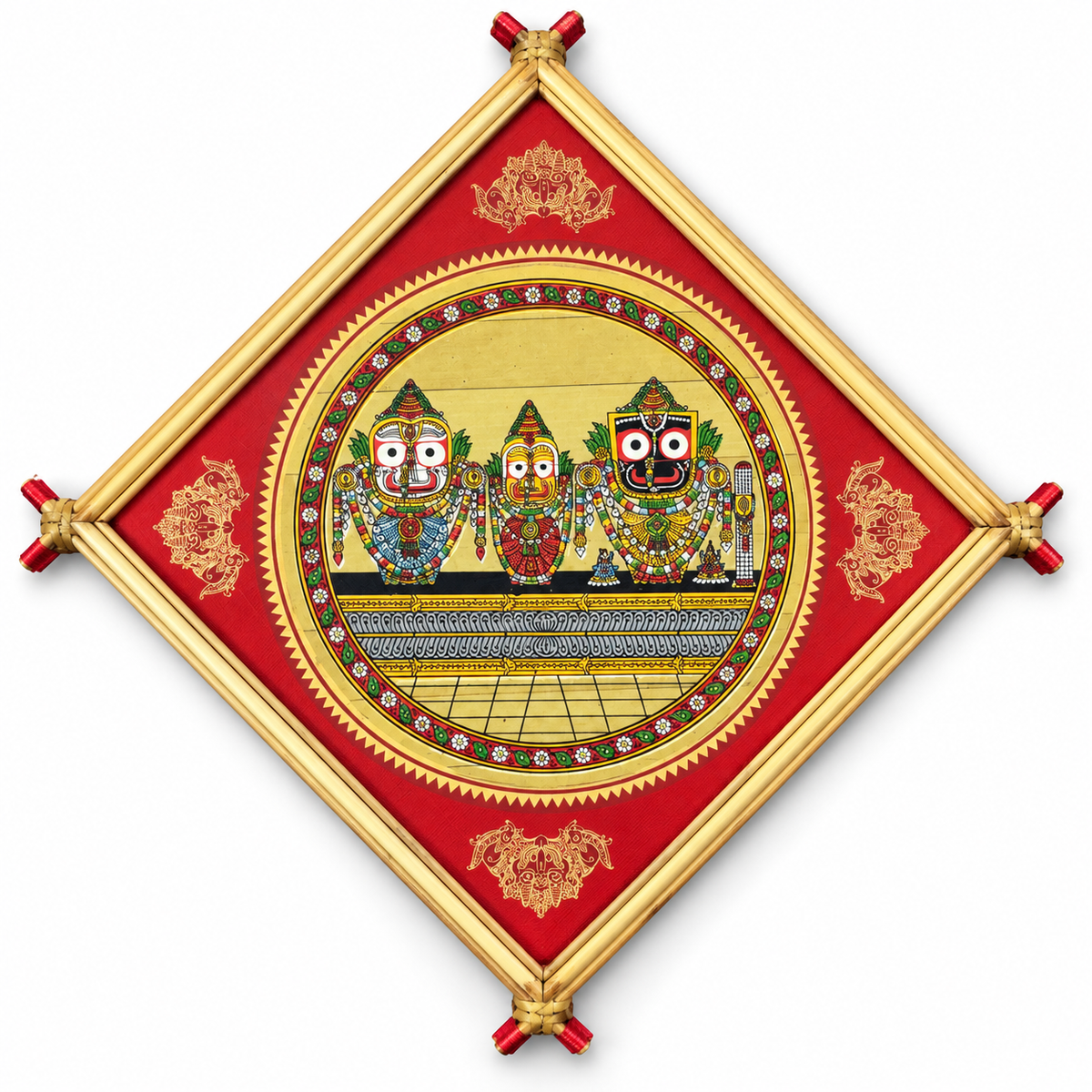 Lord Jagannath, Balabhadra & Subhadra Traditional Pattachitra Painting – Pattachitra Wall Hanging