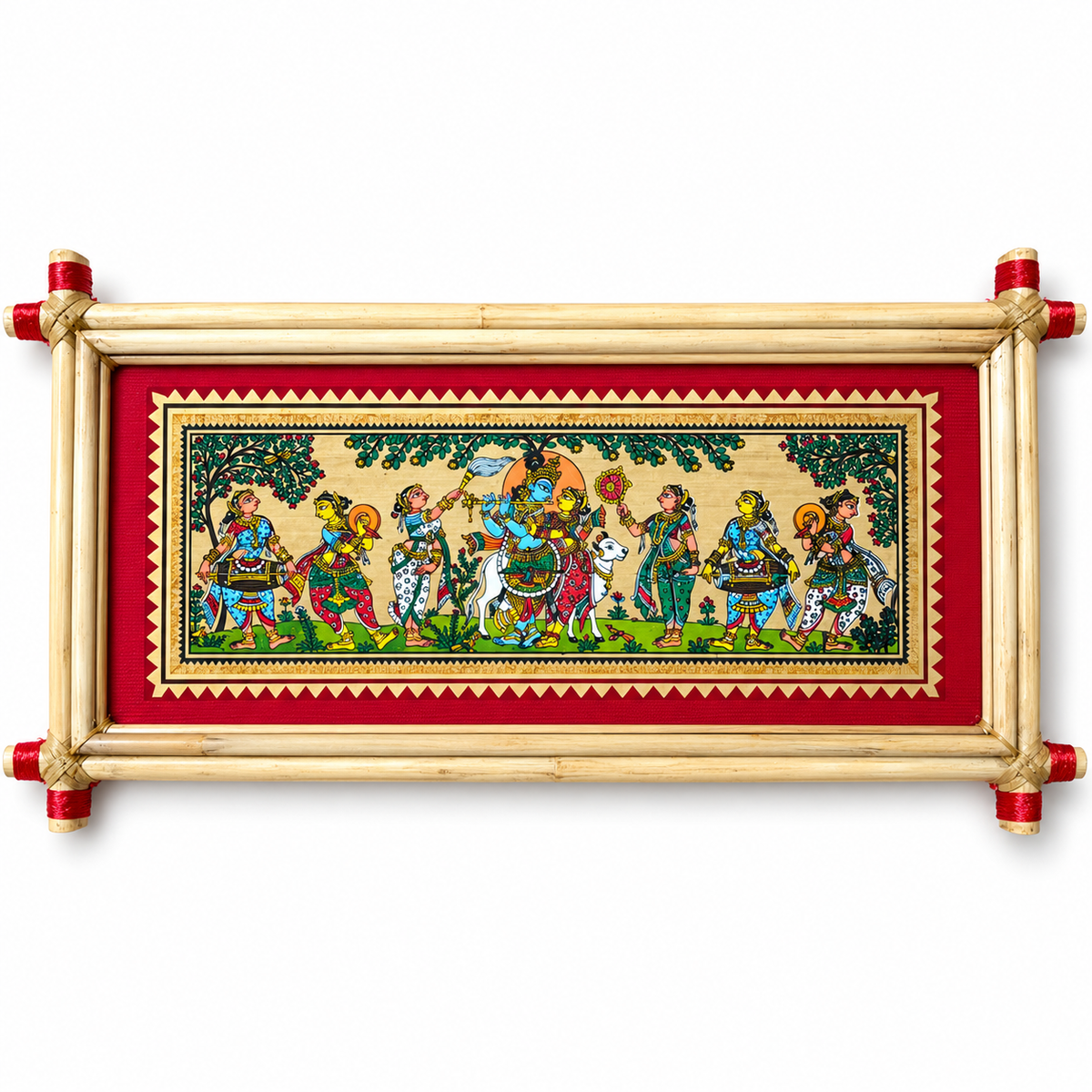 Lord Krishna with Gopis Traditional Pattachitra Painting – Pattachitra Wall Hanging