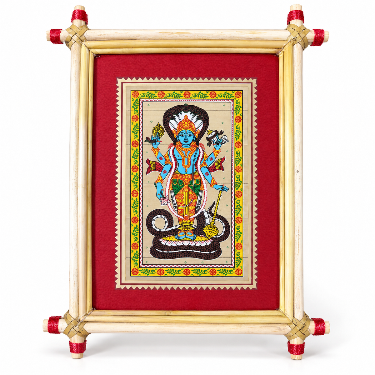 Lord Vishnu on Sheshnag Odisha Pattachitra – Pattachitra Wall Hanging