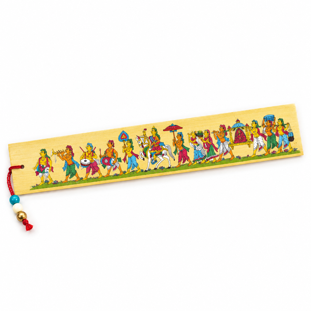 Royal Wedding Baraat Procession Odisha Pattachitra Folk Art Bookmark