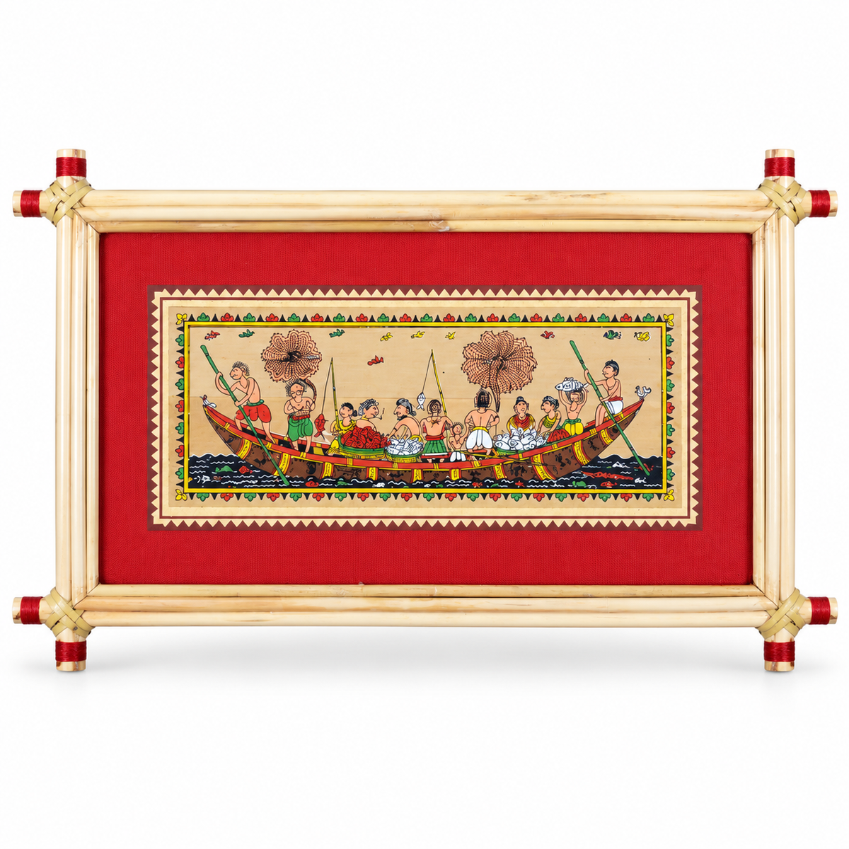 Rural River Boat Procession Odisha Pattachitra Folk Art – Pattachitra Wall Hanging