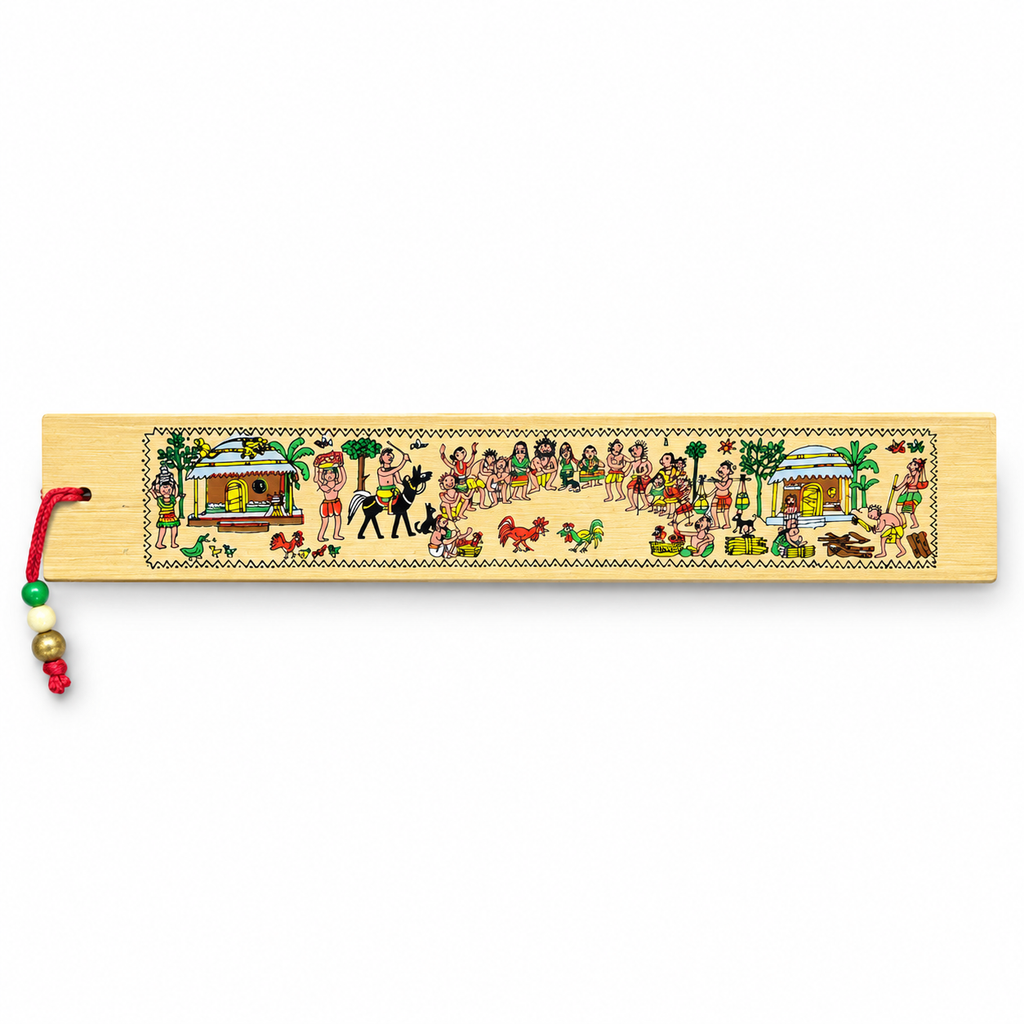 Rural Village Life & Daily Activities Odisha Pattachitra Folk Art Bookmark