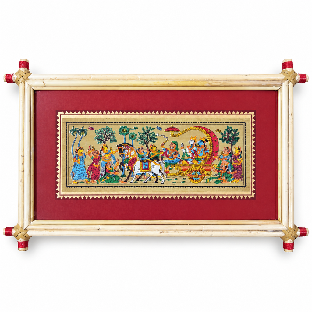 Traditional Royal Chariot Procession Odisha Pattachitra Folk Art – Pattachitra Wall Hanging