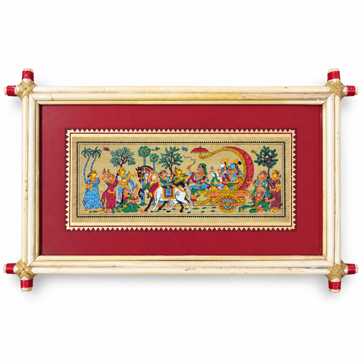 Traditional Royal Chariot Procession Odisha Pattachitra Folk Art – Pattachitra Wall Hanging