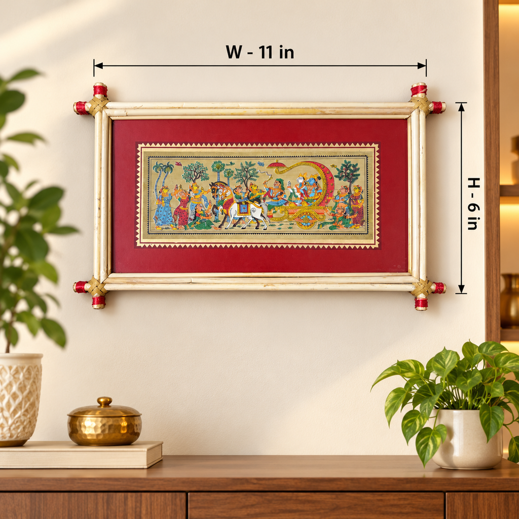 Traditional Royal Chariot Procession Odisha Pattachitra Folk Art – Pattachitra Wall Hanging