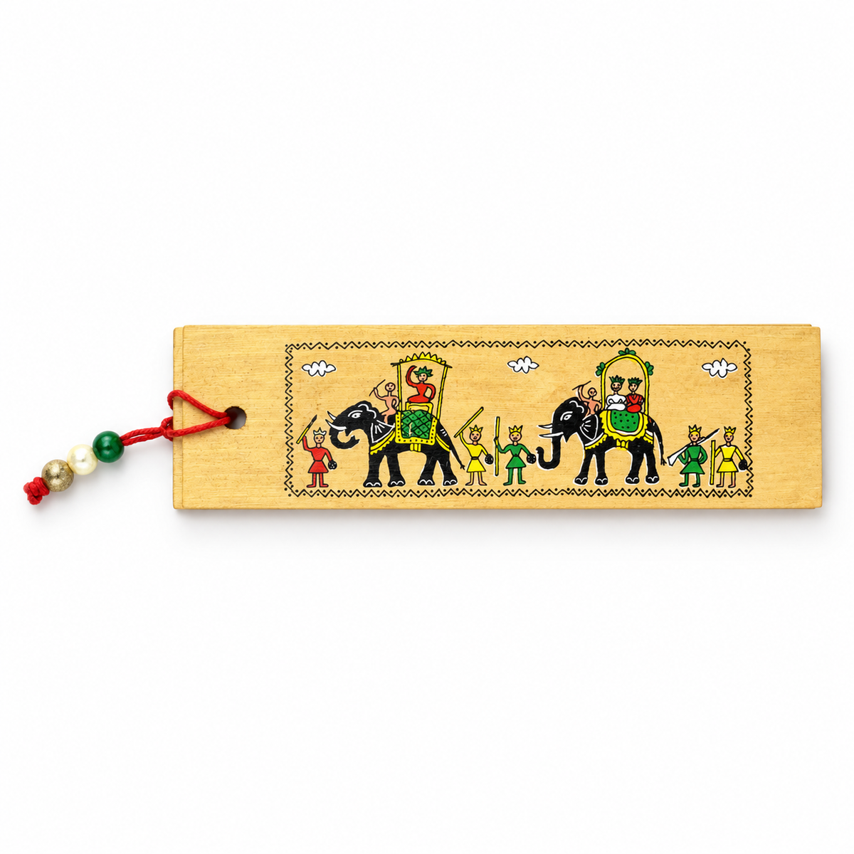 Traditional Royal Elephant Parade Odisha Pattachitra Folk Art Bookmark
