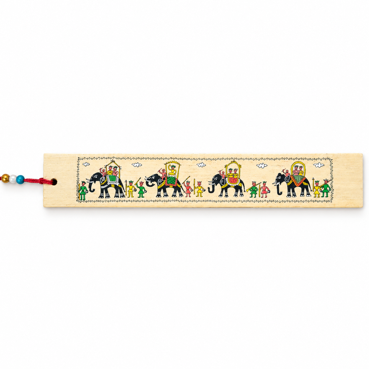 Traditional Royal Elephant Parade Odisha Pattachitra Folk Art Bookmark