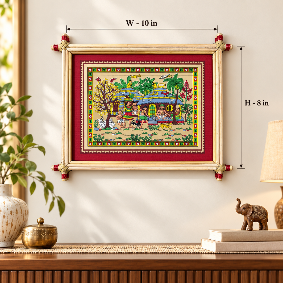 Traditional Rural Village Life Odisha Pattachitra Folk Art – Pattachitra Wall Hanging