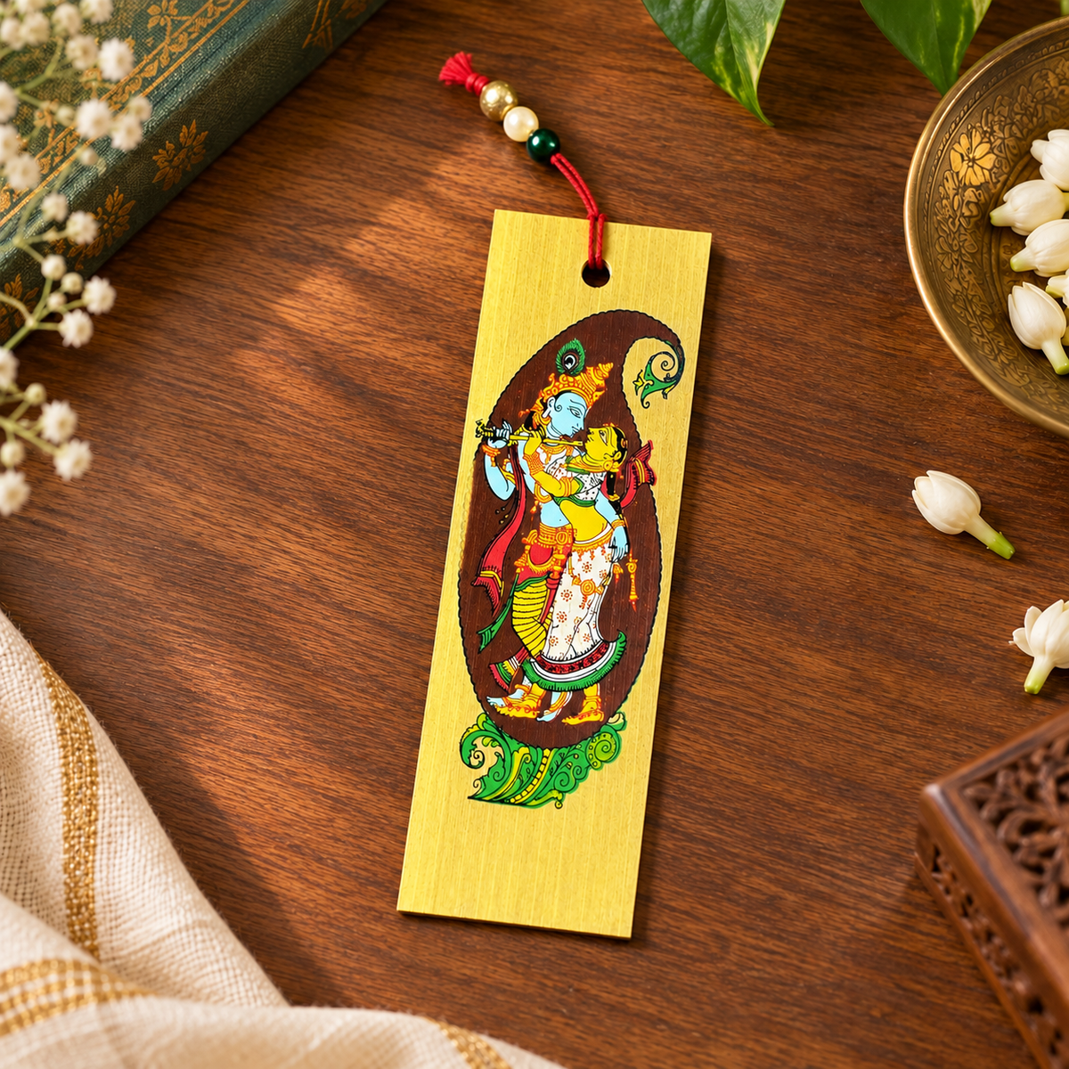 Lord Krishna & Radha Traditional Odisha Pattachitra Folk Art Bookmark