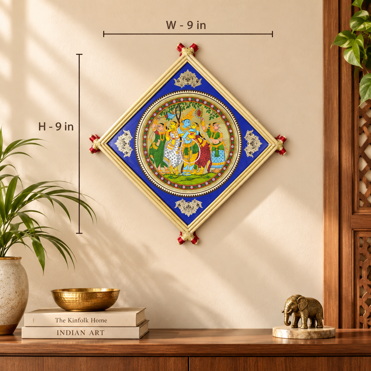 Lord Krishna with Radha and Gopis Odisha Pattachitra – Pattachitra Wall Hanging