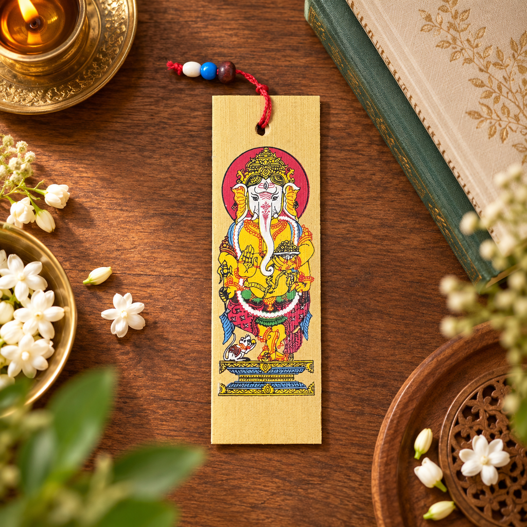 Lord Ganesha Traditional Odisha Pattachitra Folk Art Bookmark