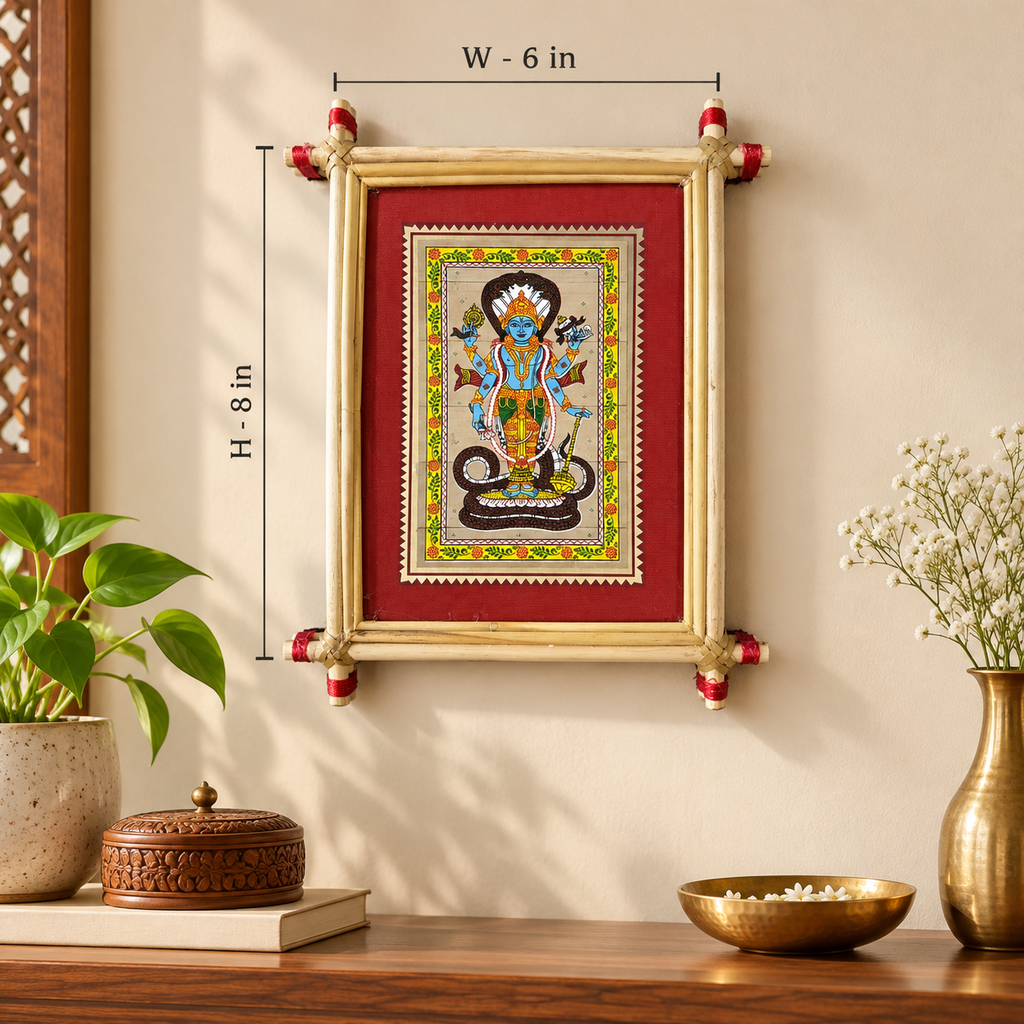 Lord Vishnu on Sheshnag Odisha Pattachitra – Pattachitra Wall Hanging