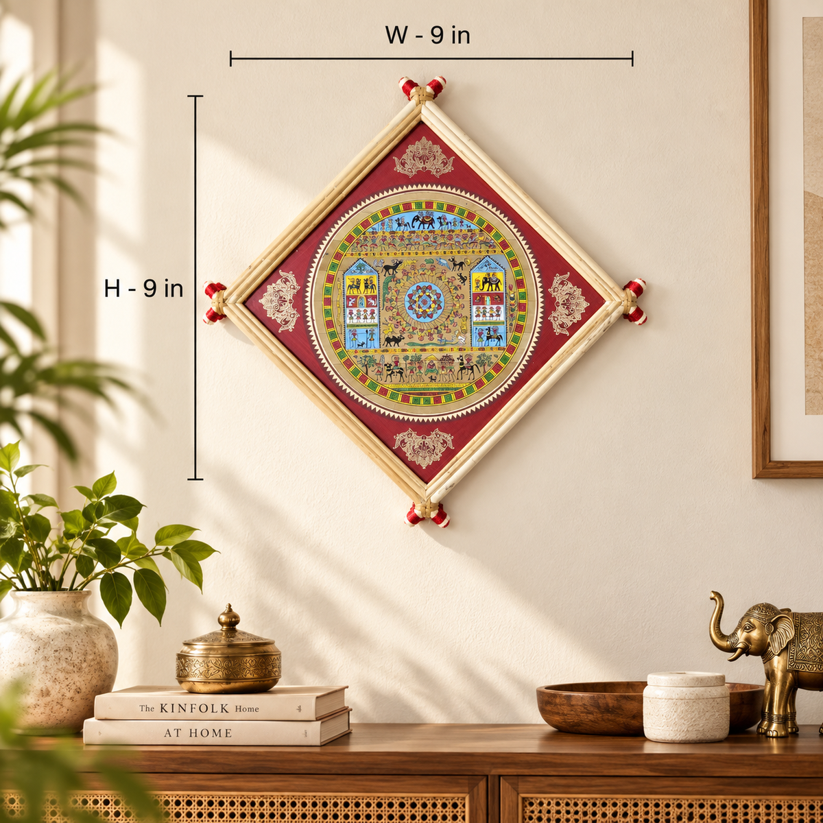Traditional Tribal Dance and Village Life Traditional Indian Folk Art – Pattachitra Wall Hanging