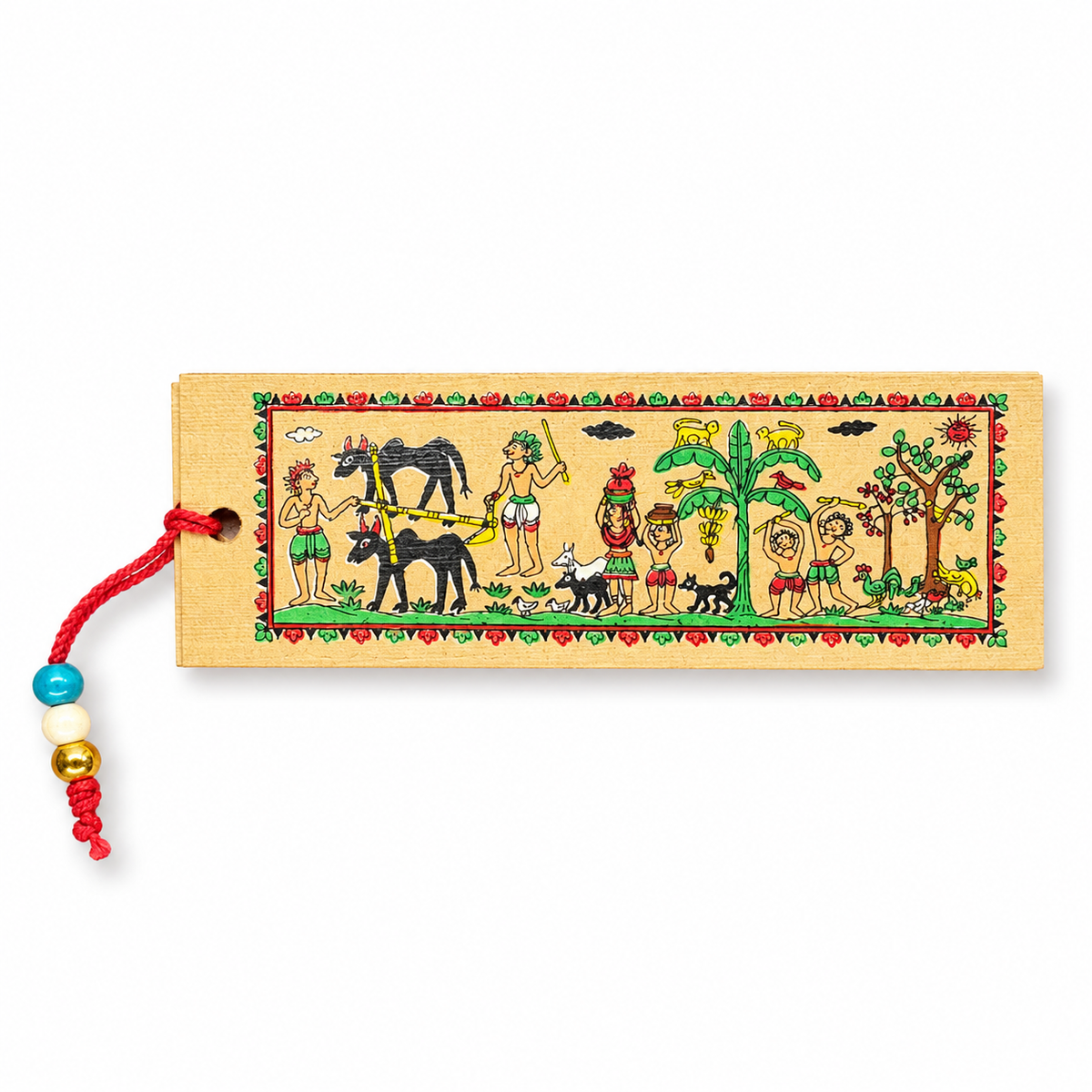 Village Agriculture & Daily Rural Activities Odisha Pattachitra Folk Art Bookmark