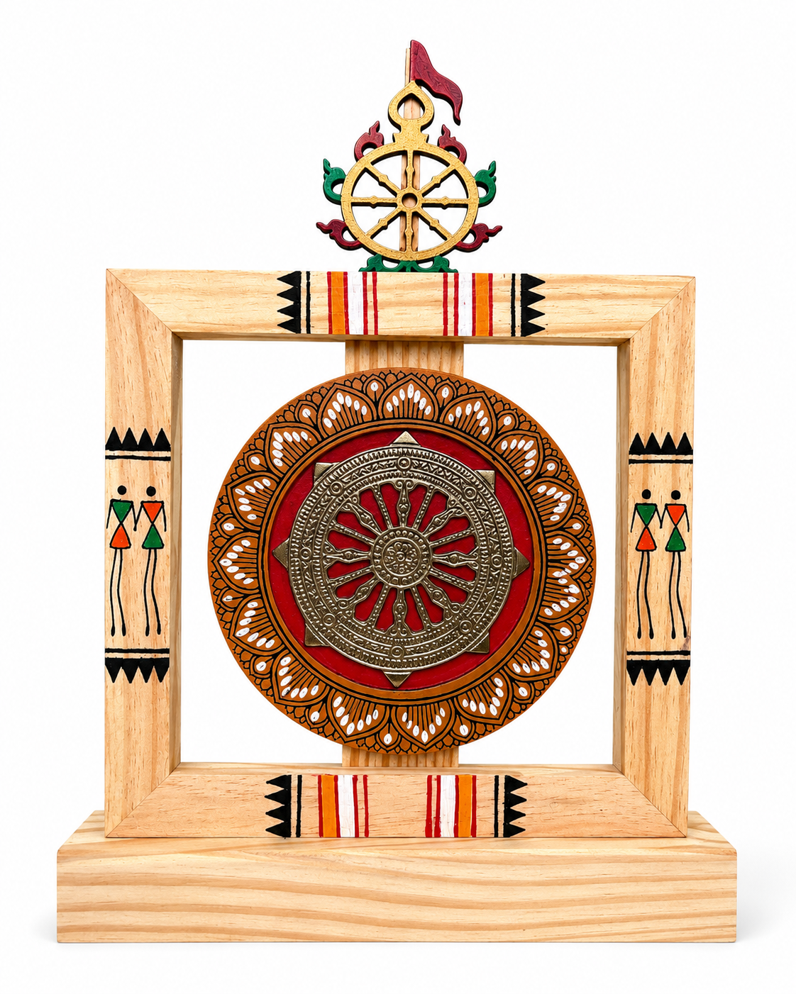 Ashoka Chakra Frame Decor on white background