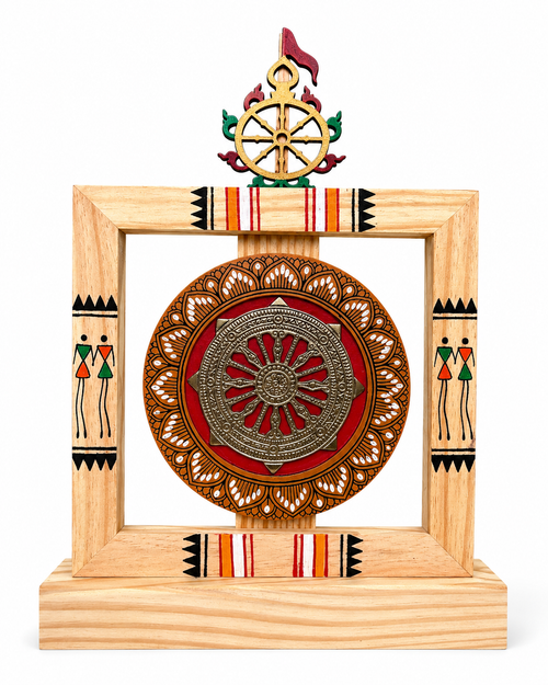 Ashoka Chakra Frame Decor on white background