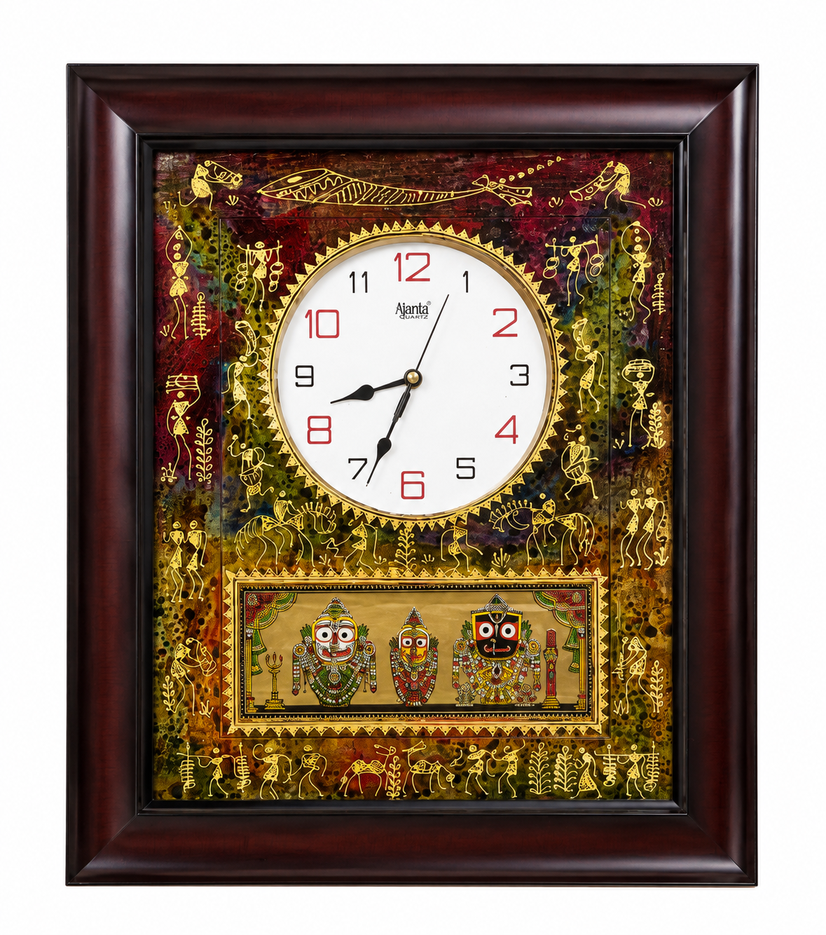 Brown Decorative Clock on white background