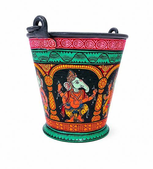 Hand-painted Bucket Krishna on white background