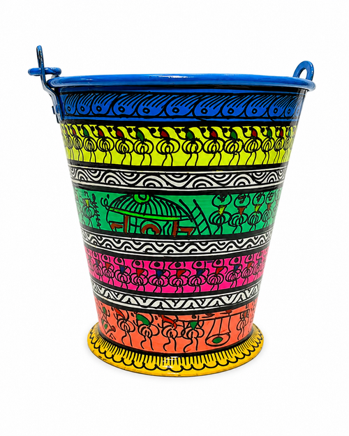 Hand-painted Bucket Multicolor on white background