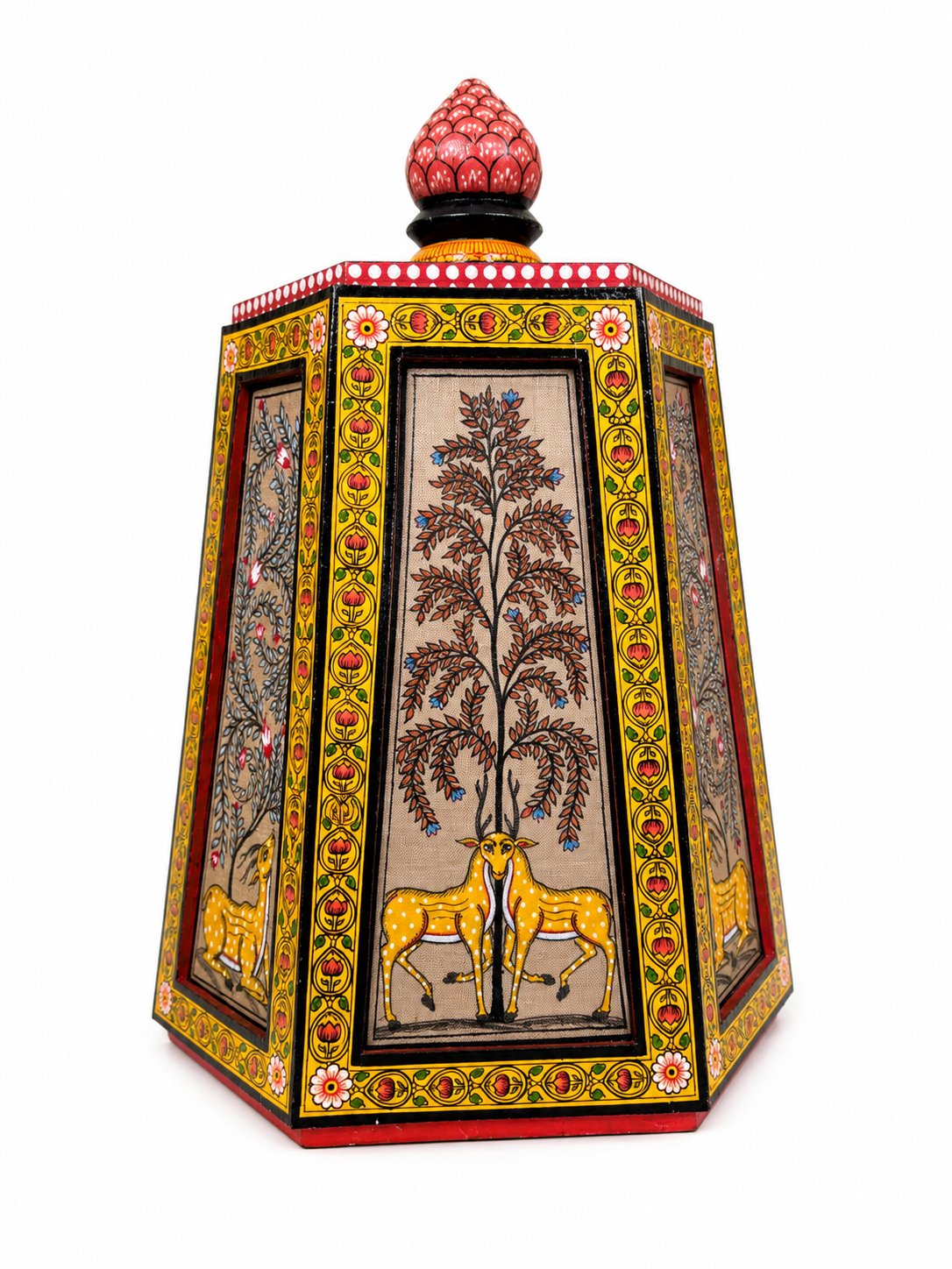 Hand-painted Lantern Stand on white background