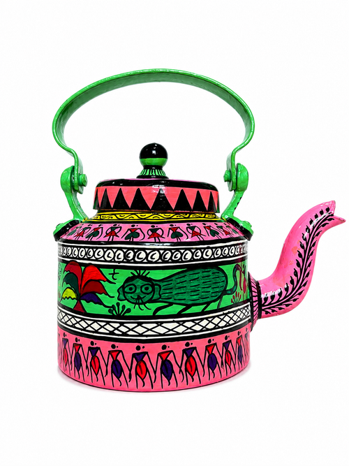 Hand-painted Kettle Pink Floral on white background