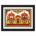 Royal Lord Jagannath, Balabhadra and Subhadra Pattachitra wall painting
