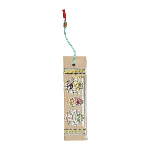 Palm Leaf Pattachitra Painting of Jagannath and Siblings on Bookmark