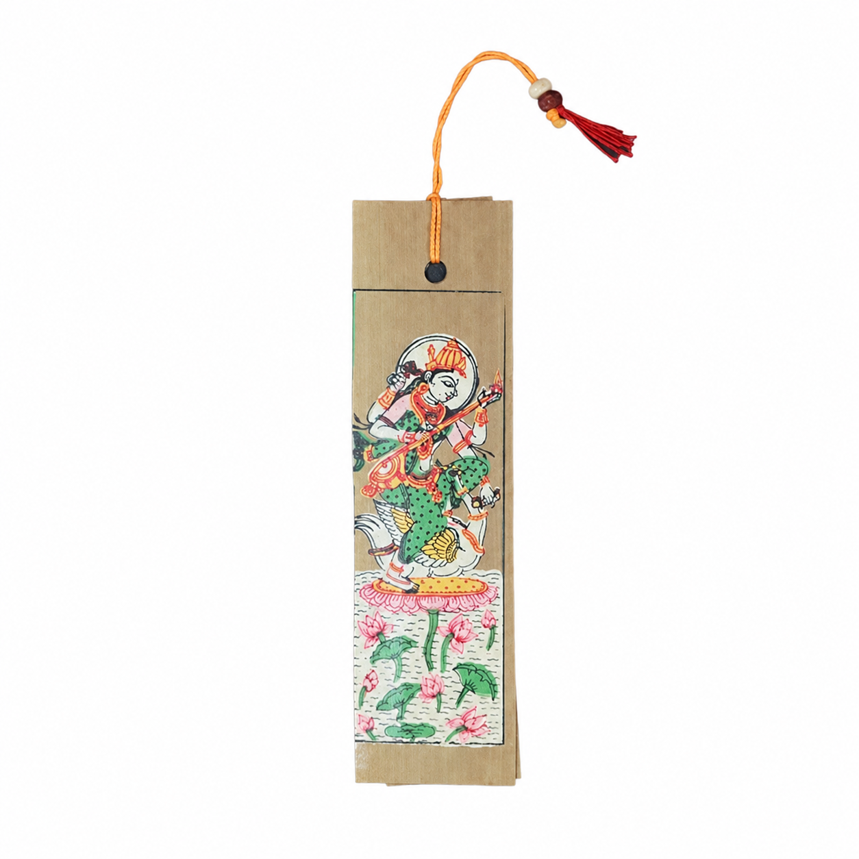 Palm Leaf Pattachitra Painting of Saraswati on Bookmark