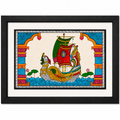 Traditional Boita Bandana Pattachitra wall painting with a decorated ceremonial boat